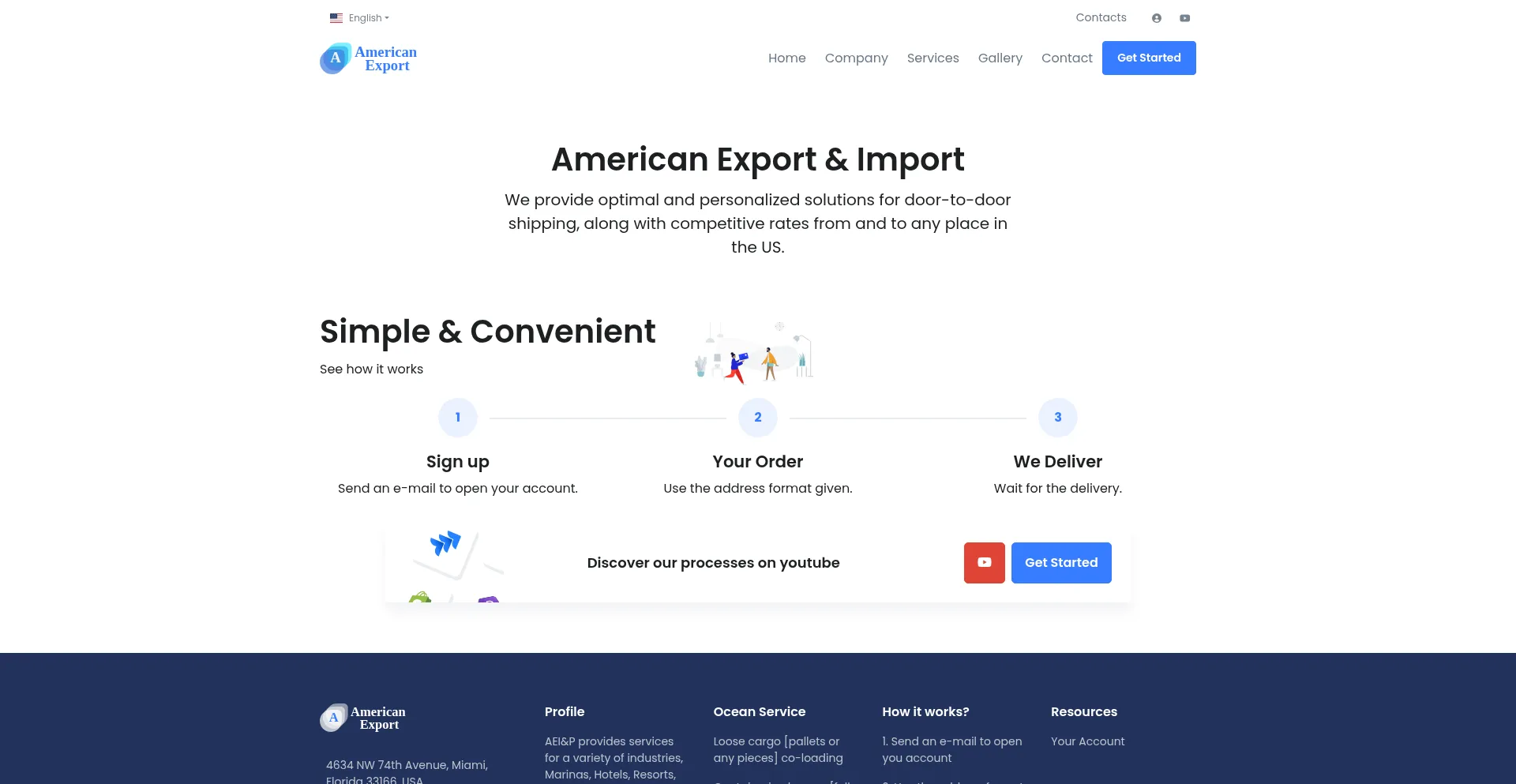 Website screenshot of Amexpusa.com