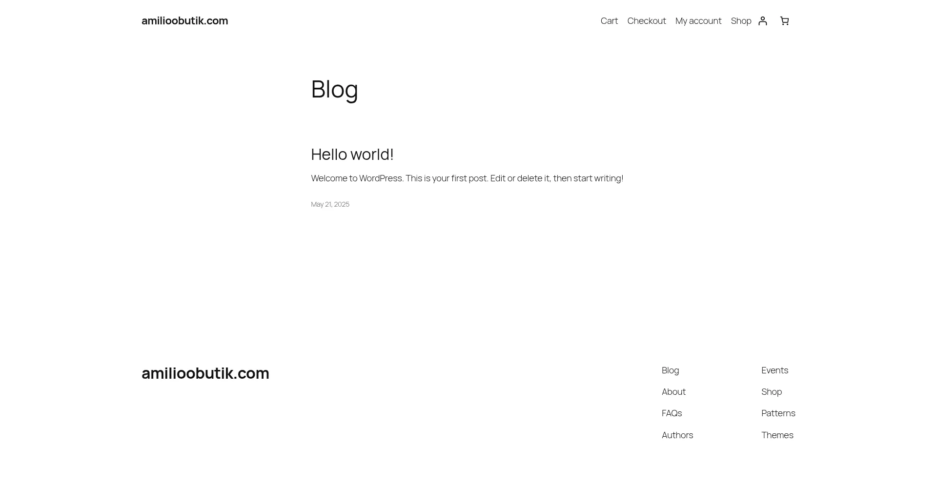 Website screenshot of Amilioobutik.com