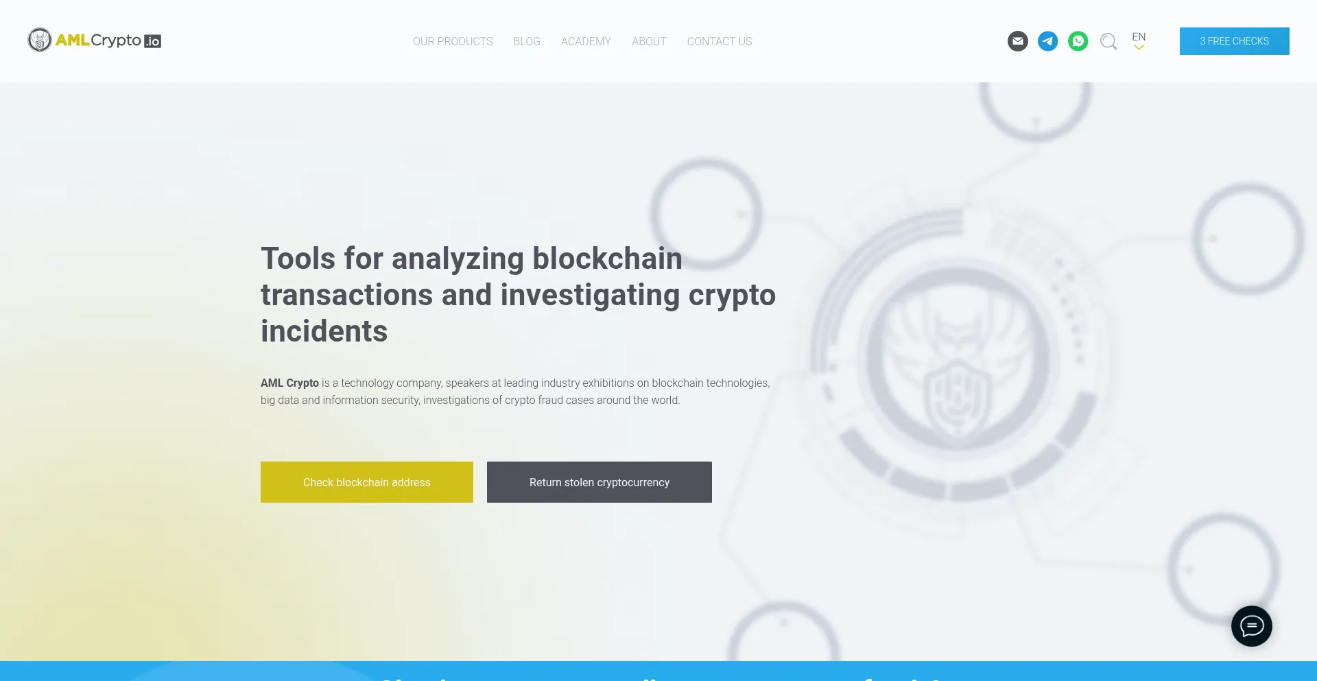 Website screenshot of Amlcrypto.com