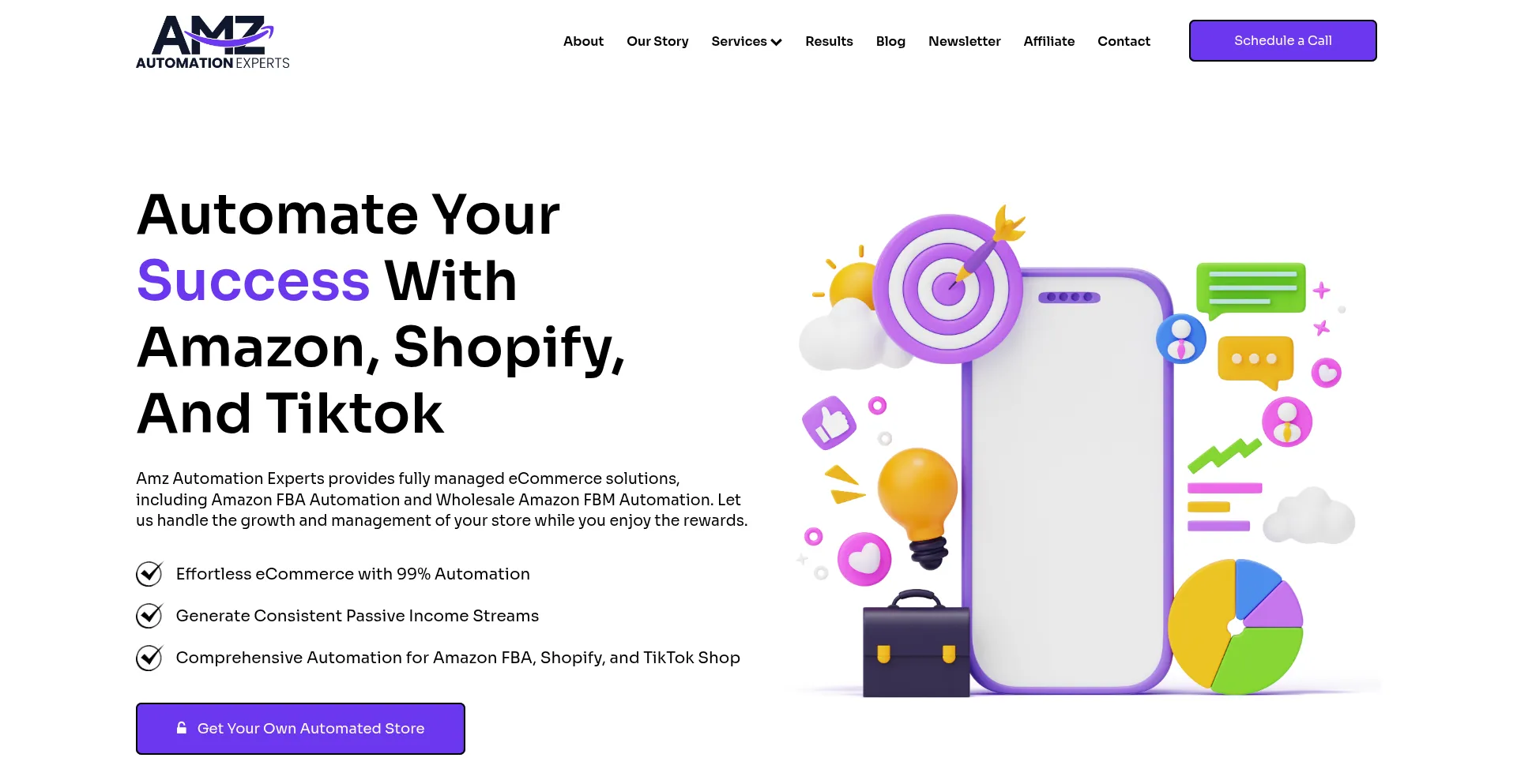 Website screenshot of Amzautomationexperts.com