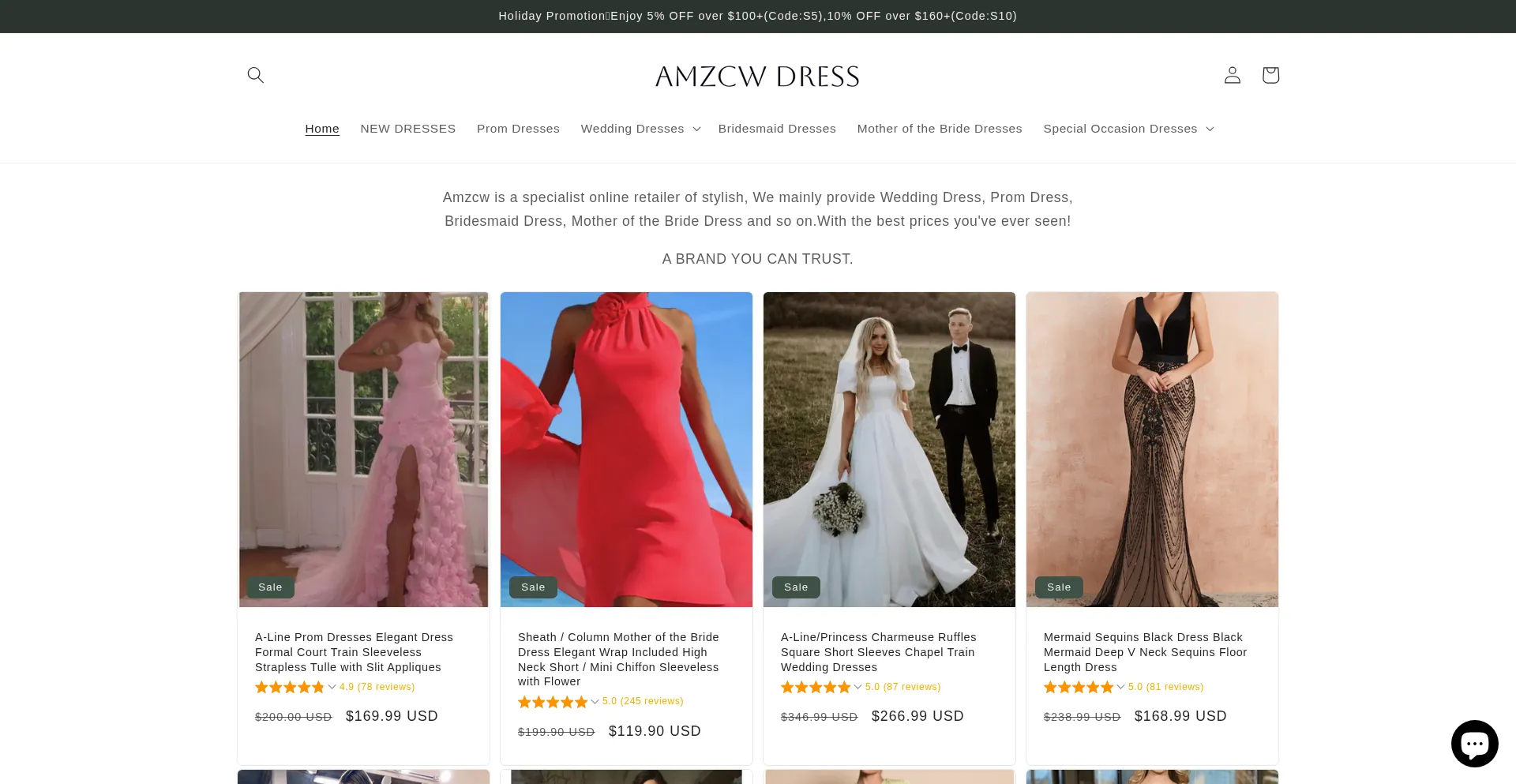 Website screenshot of Amzcw.com