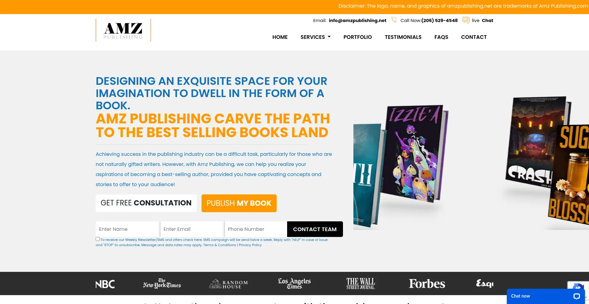 Website screenshot of Amzpublishing.net