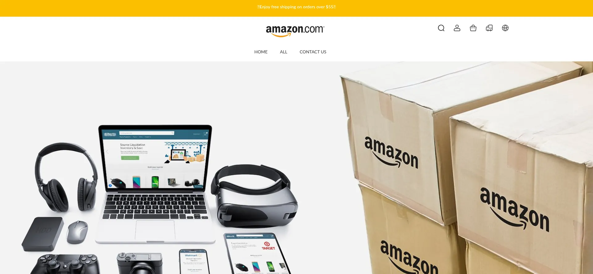 Website screenshot of Amzreturnsalebox.com