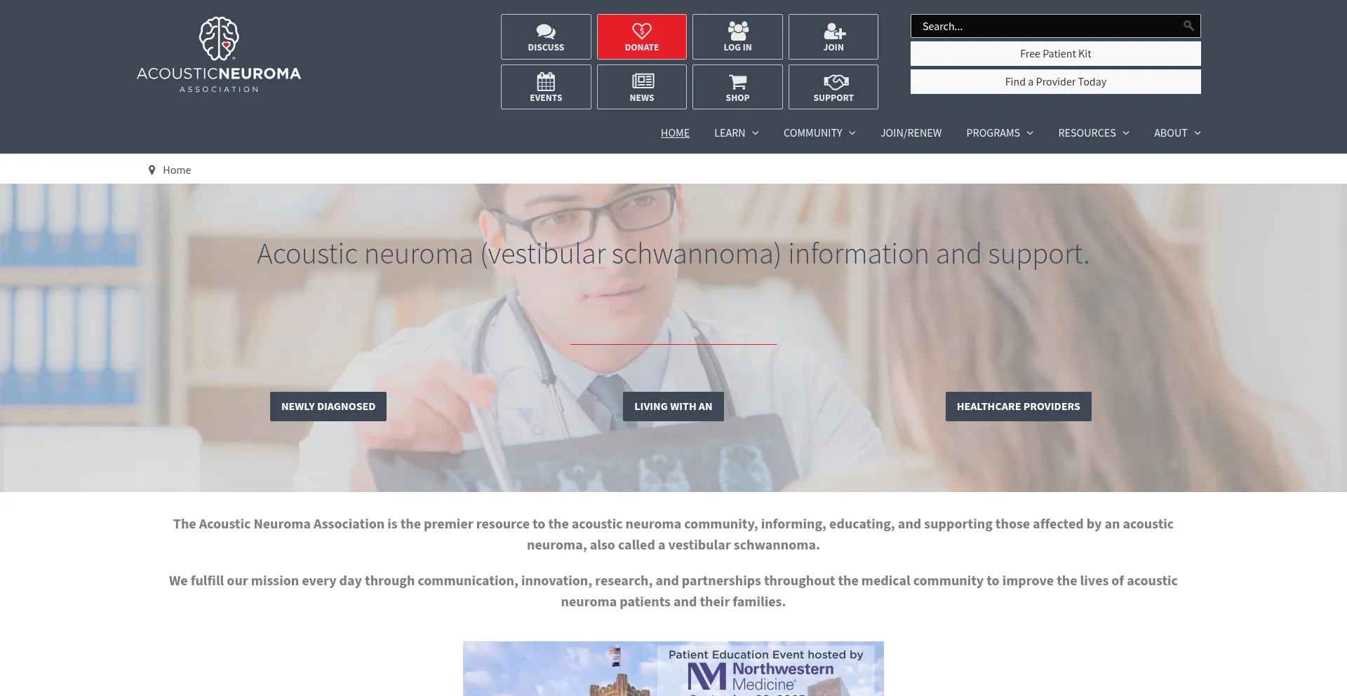 Website screenshot of Anausa.org