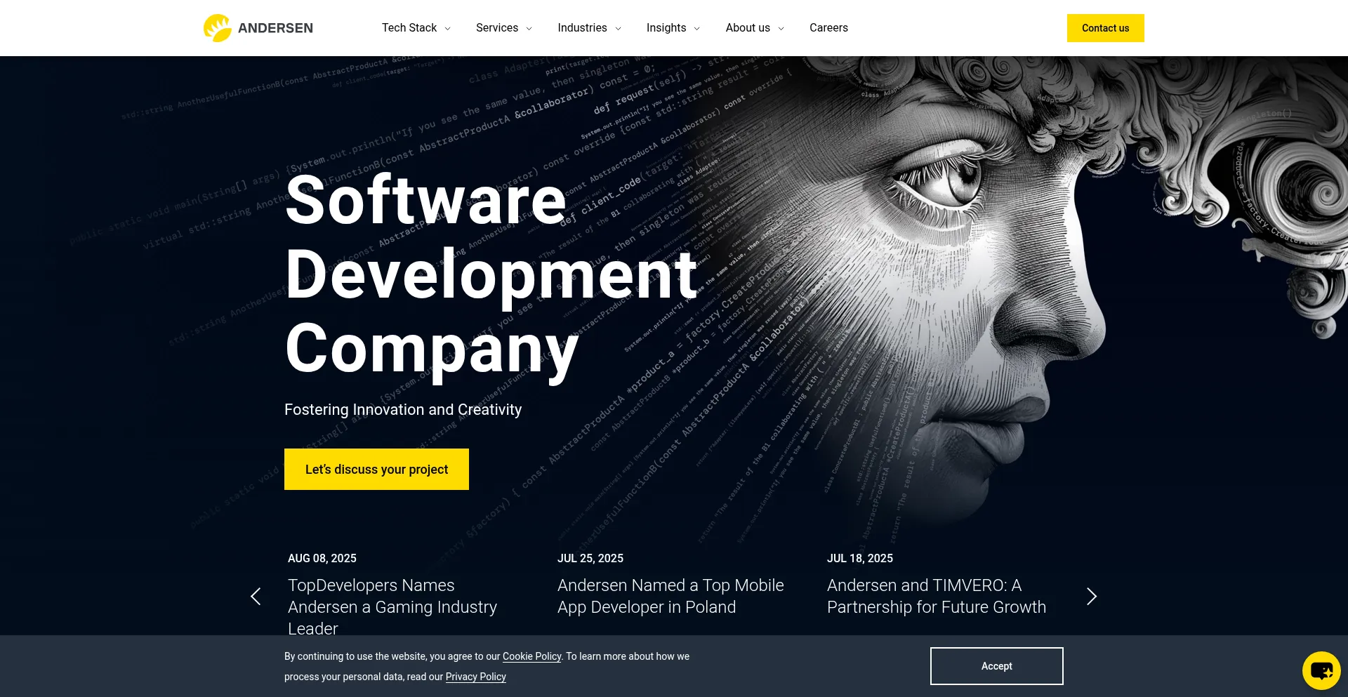 Website screenshot of Andersenlab.com