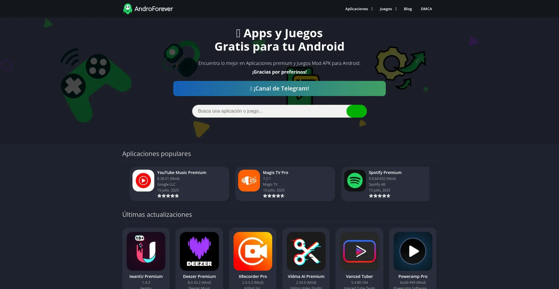 Website screenshot of Androforever.com
