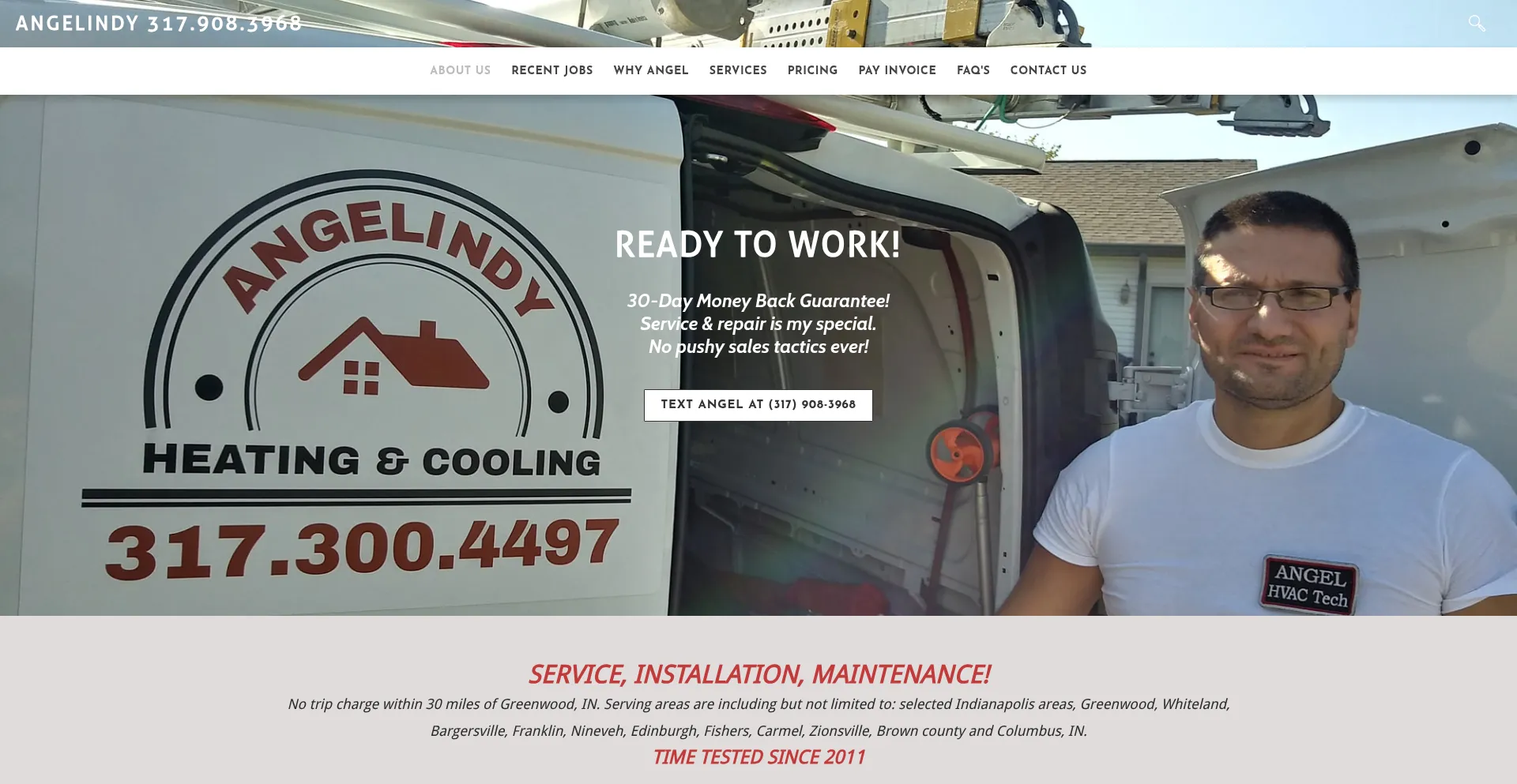 Website screenshot of Angelindy.com