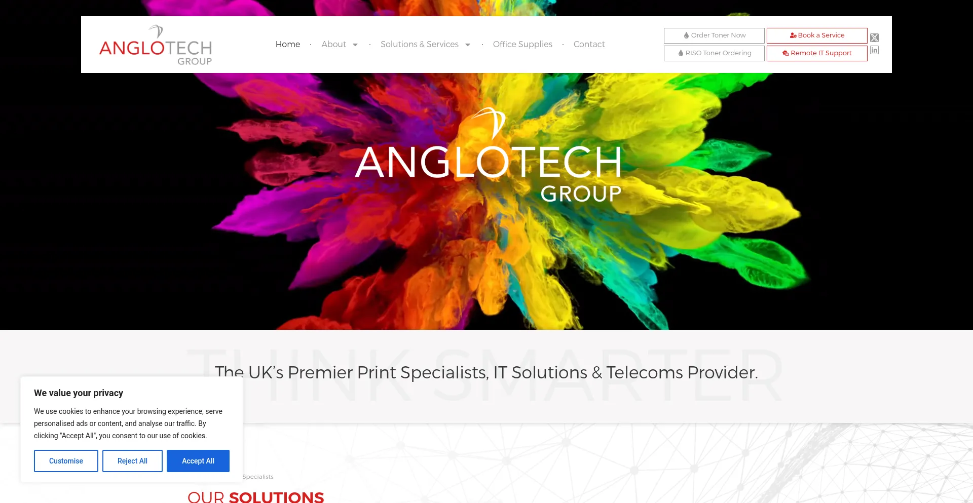 Website screenshot of Anglotechgroup.com