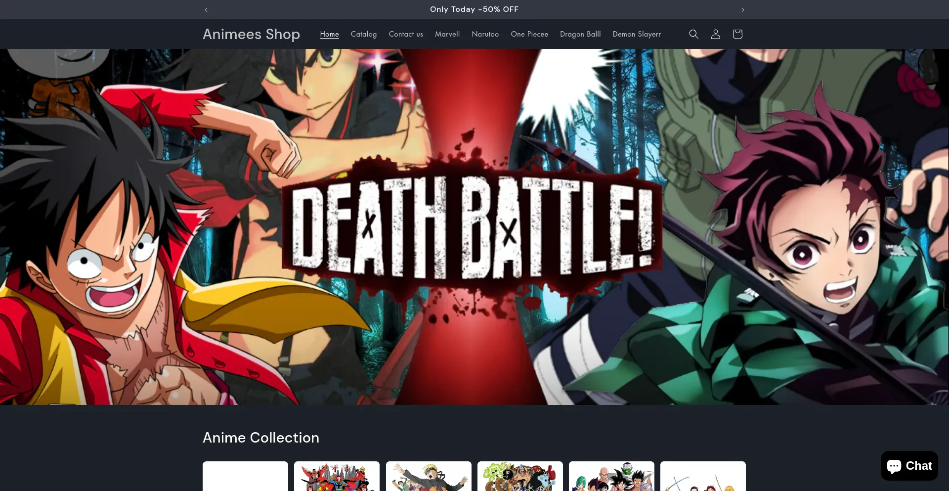 Website screenshot of Anime6s.com