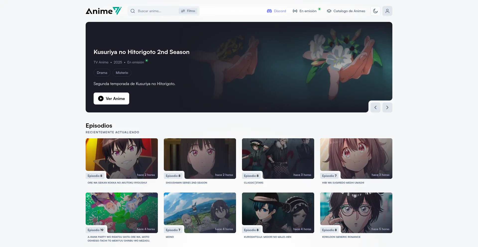 Website screenshot of Animeav1.com