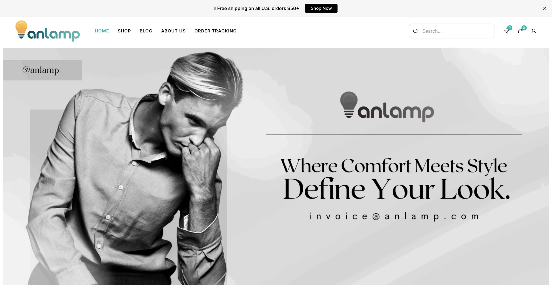 Website screenshot of Anlamp.com