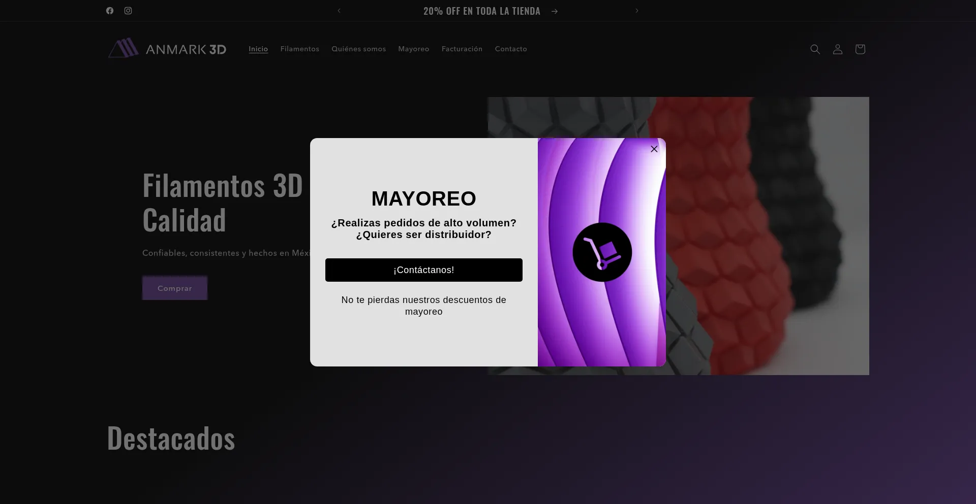 Website screenshot of Anmark3d.com
