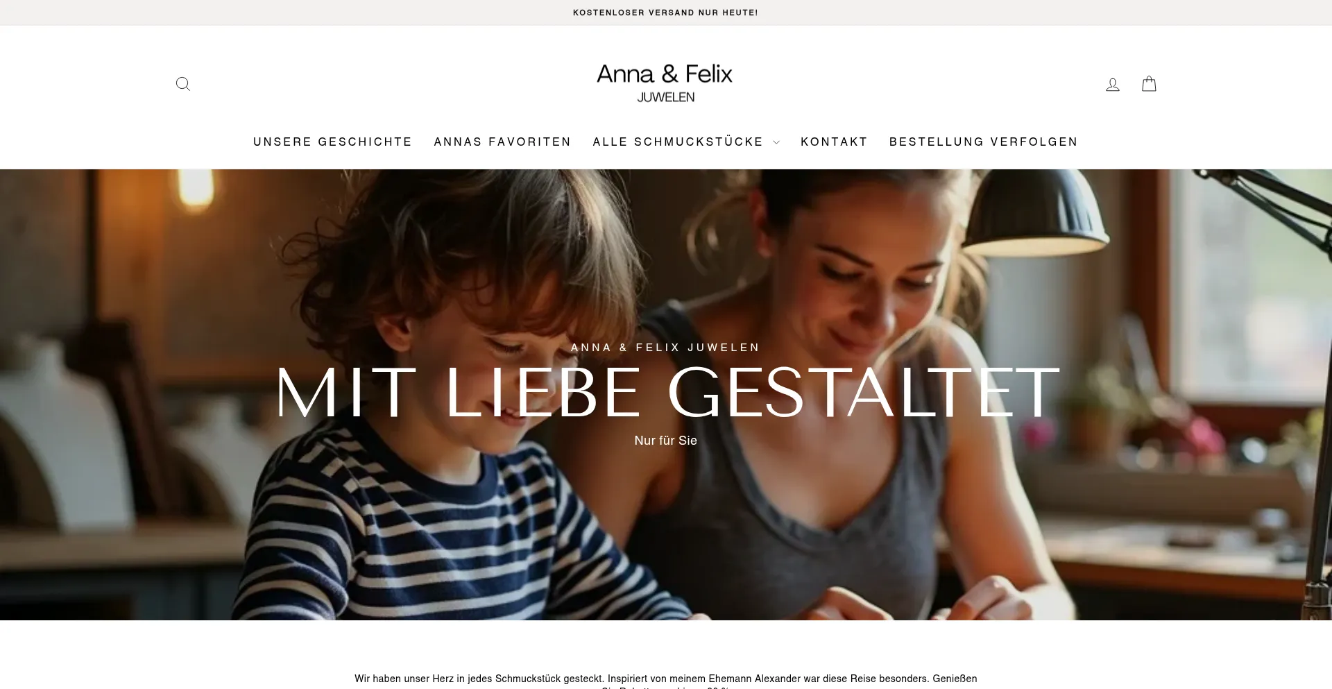 Website screenshot of Annafelixjuwelen.de