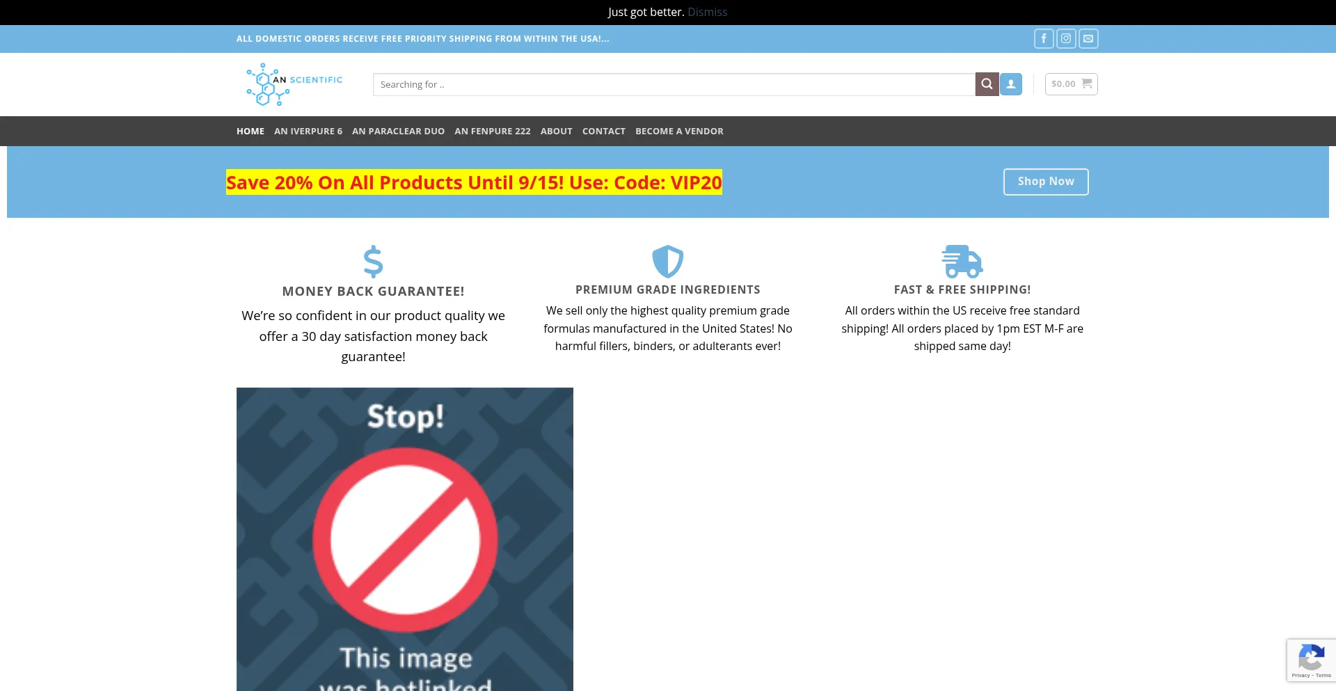 Website screenshot of Anscientific.com