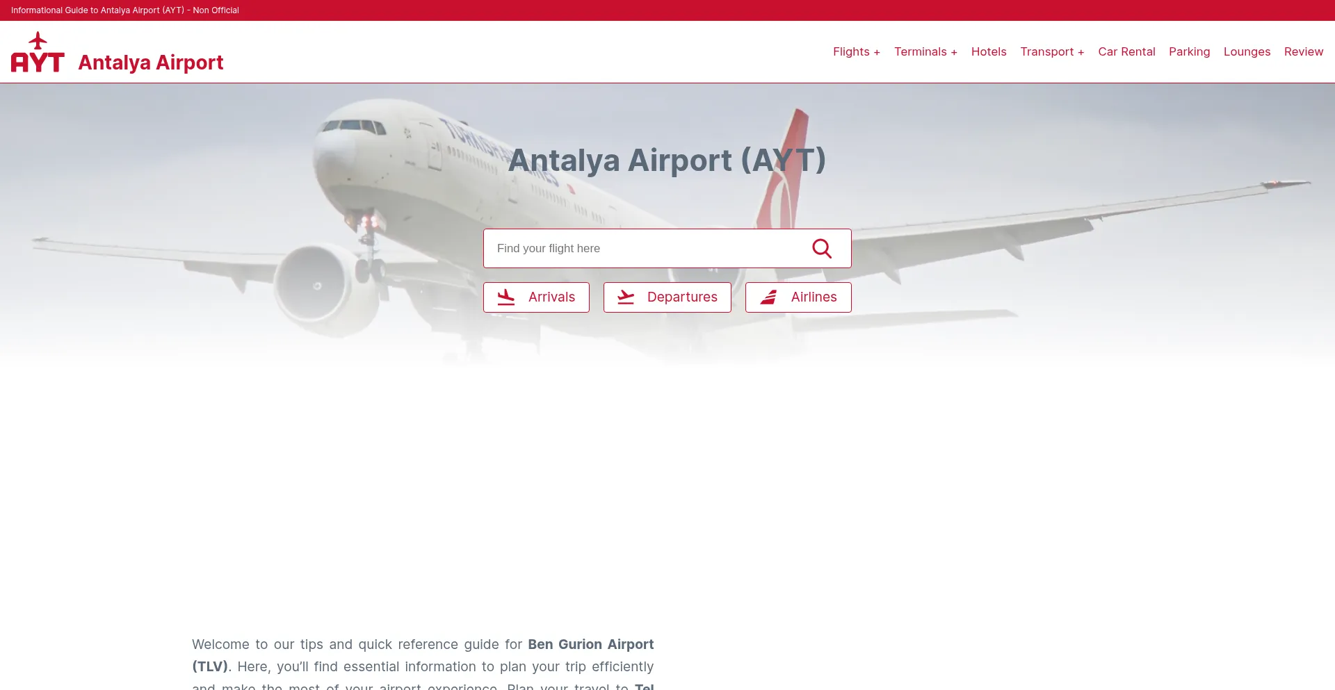 Website screenshot of Antalya-airport.com