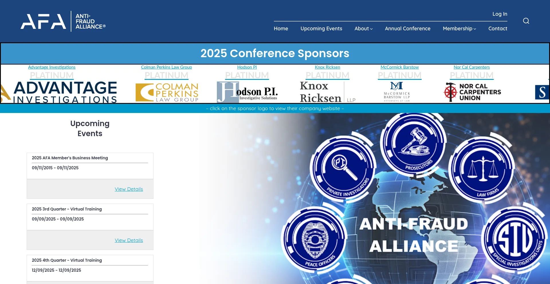Website screenshot of Antifraudalliance.org