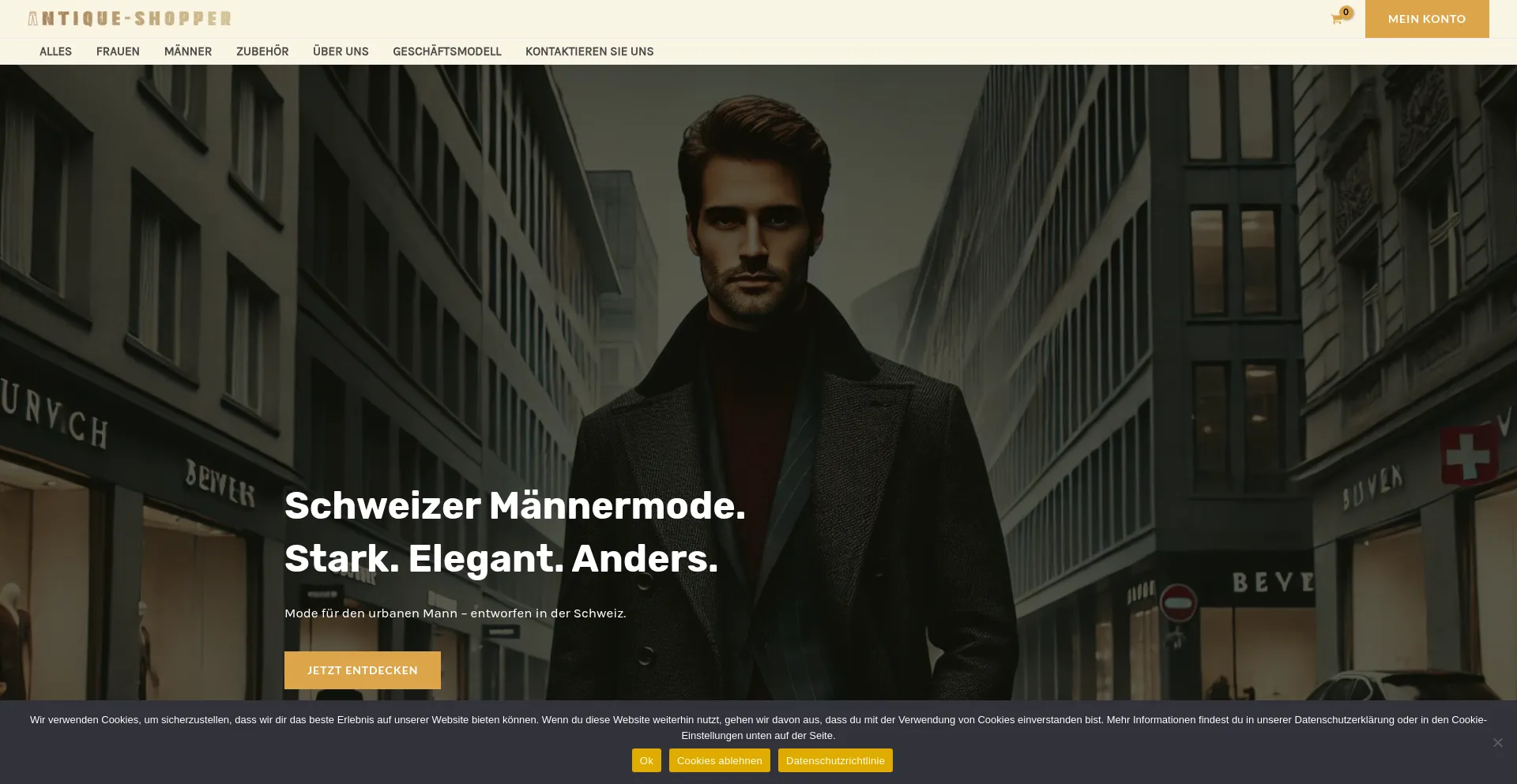 Website screenshot of Antique-shopper.com