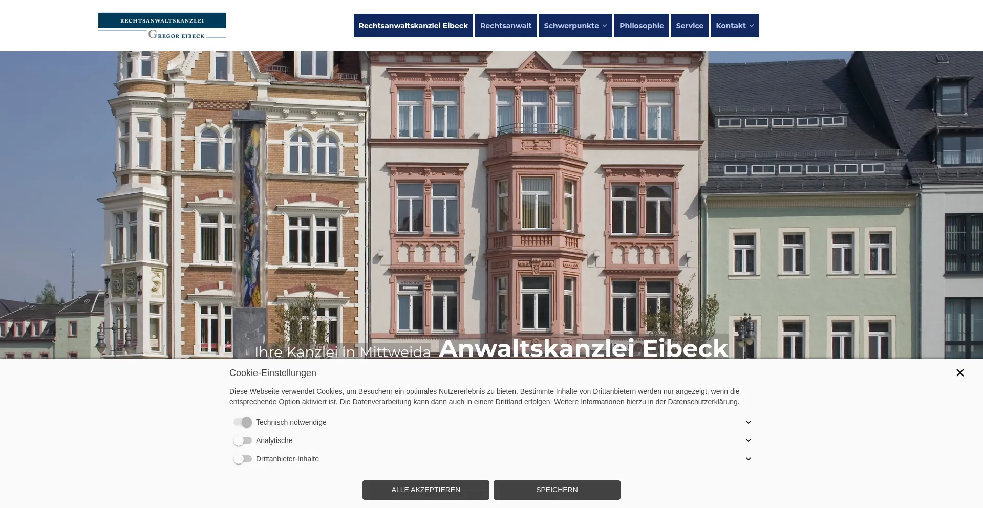 Website screenshot of Anwaltskanzlei-eibeck.de