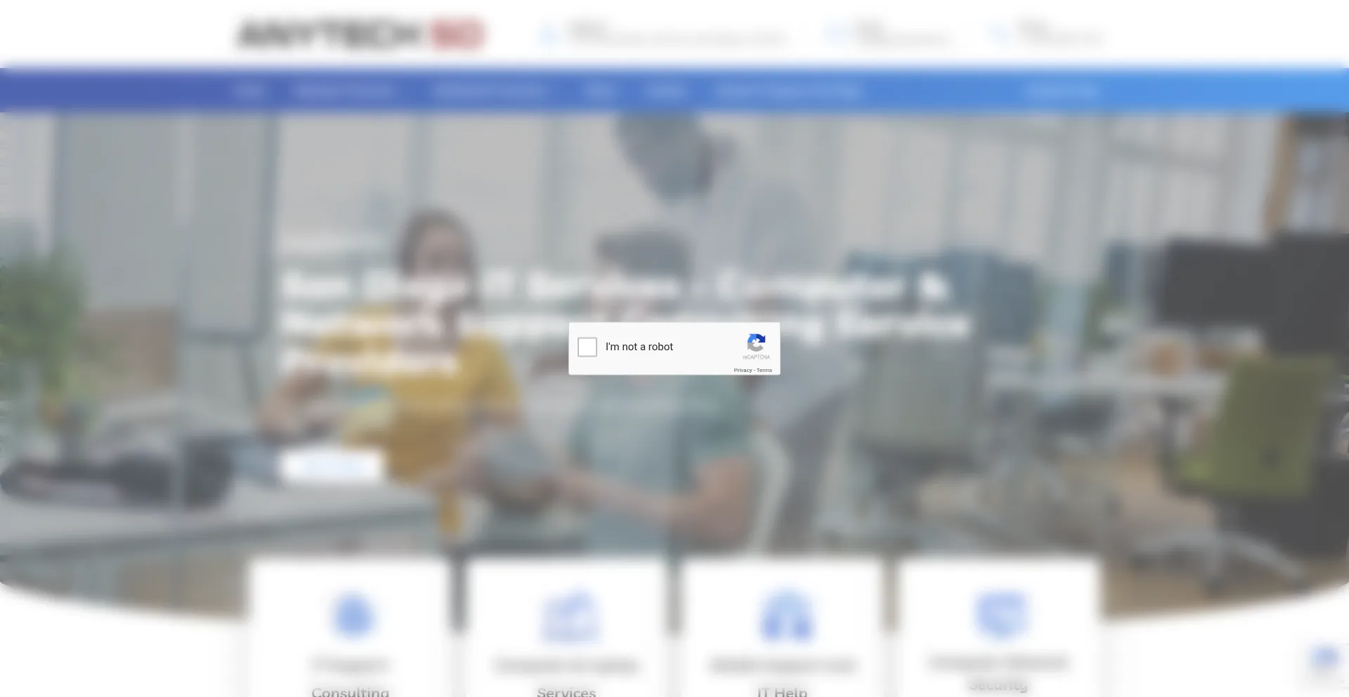 Website screenshot of Anytechsd.com