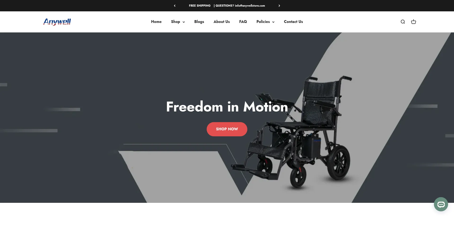 Website screenshot of Anywellshop.com