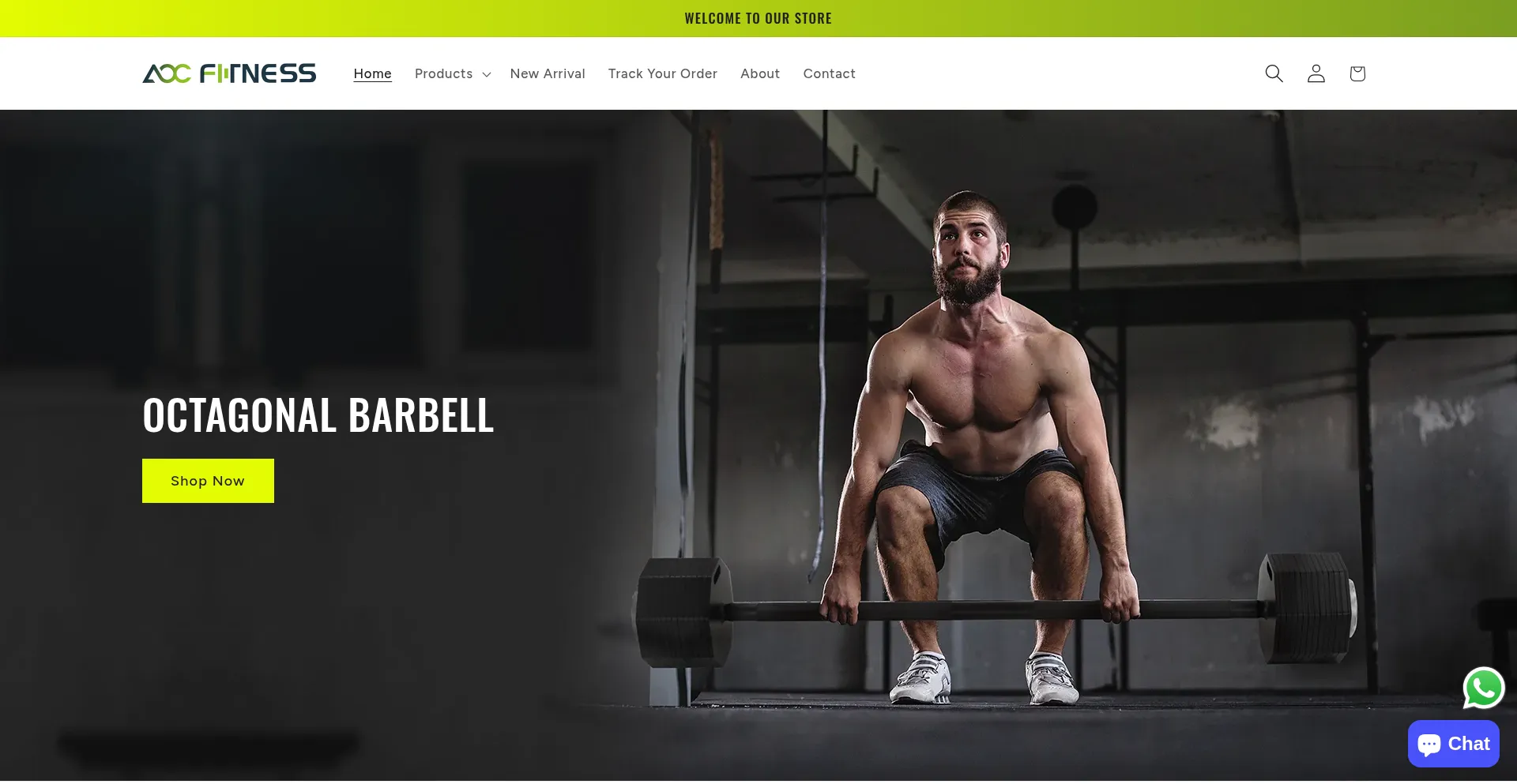Website screenshot of Aocfitshop.com