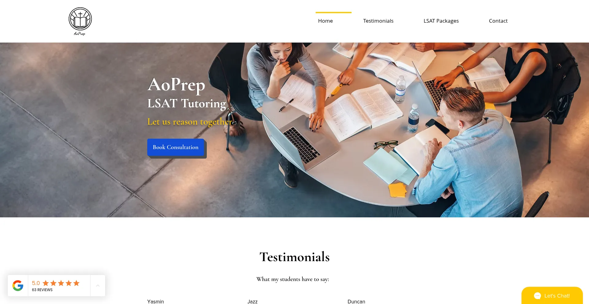 Website screenshot of Aoprep.com