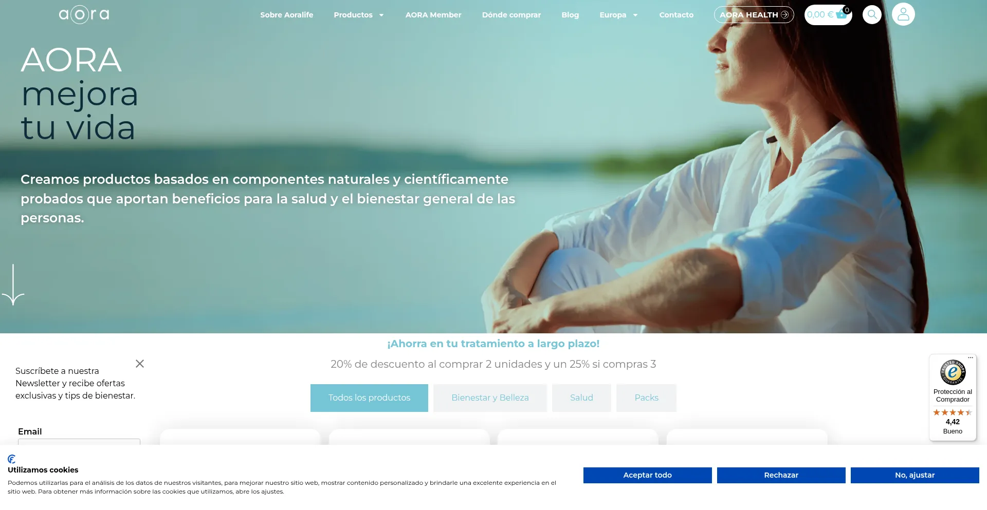 Website screenshot of Aoralife.com
