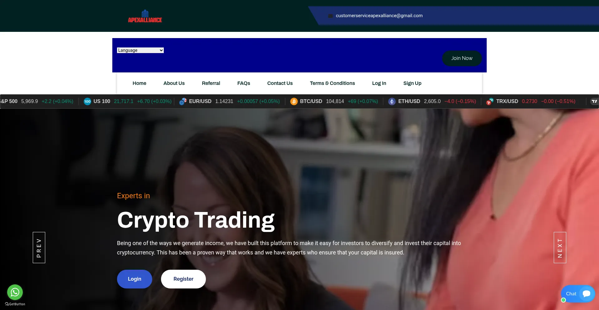 Website screenshot of Apexalliance.ltd