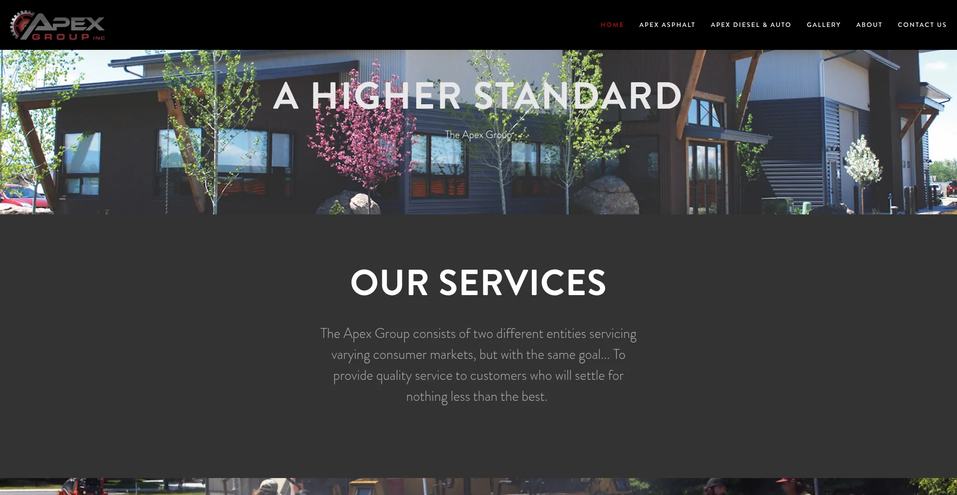 Website screenshot of Apexgroupmt.com