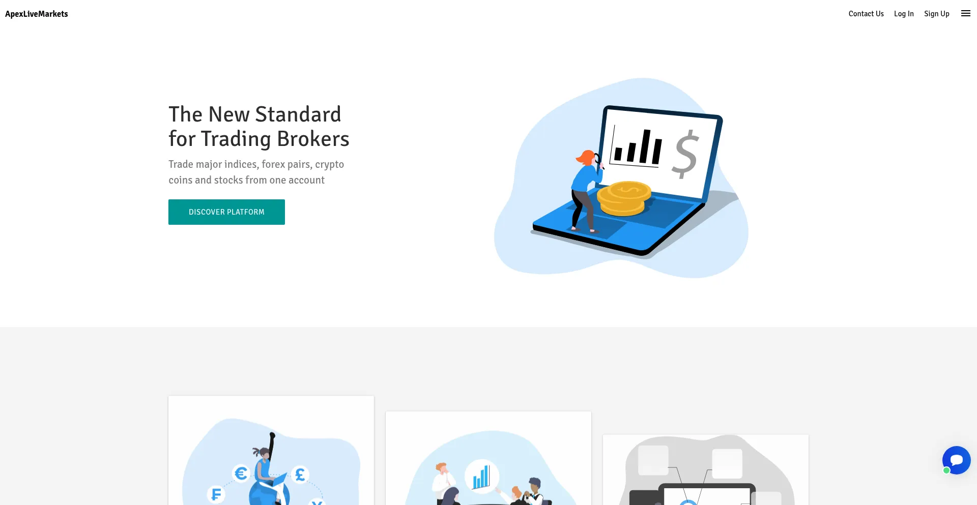 Website screenshot of Apexlivemarkets.net