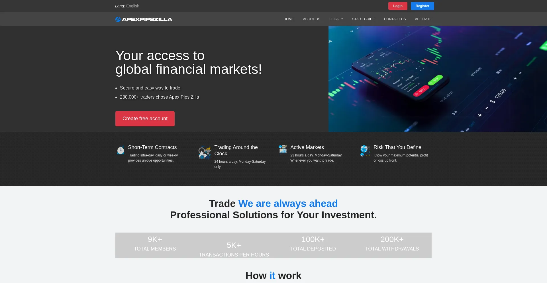Website screenshot of Apexpipszilla.live