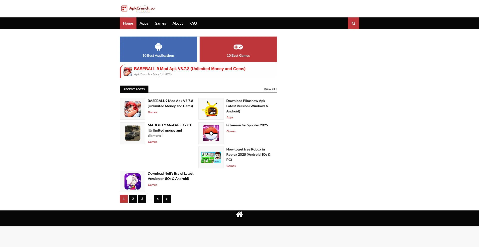 Website screenshot of Apkcrunch.co