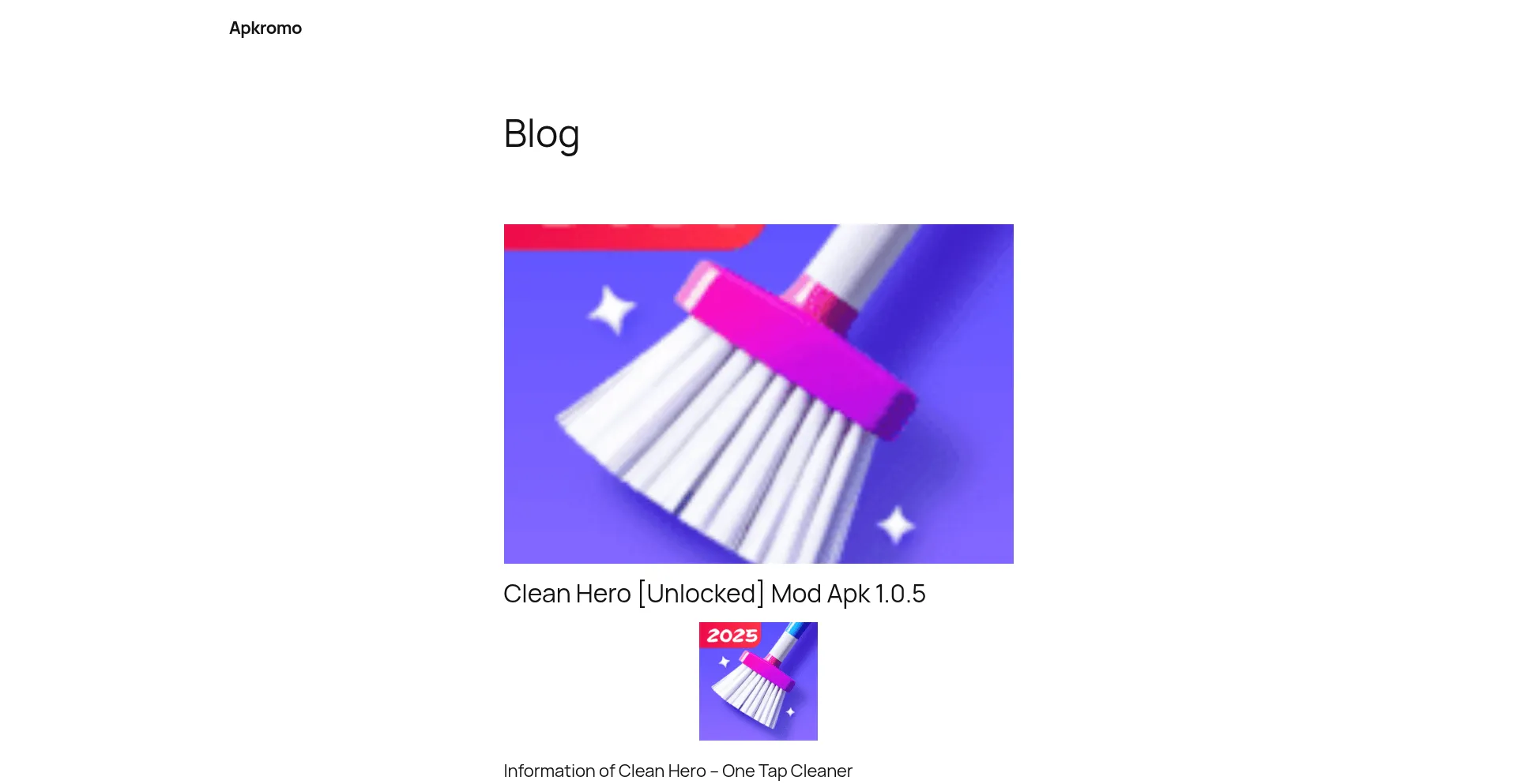Website screenshot of Apkromo.com