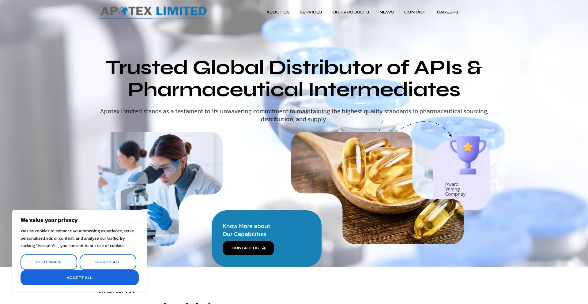 Website screenshot of Apotexltd.com
