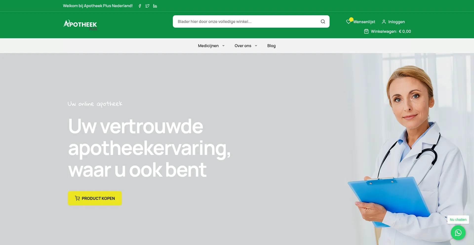 Website screenshot of Apotheekplus.net
