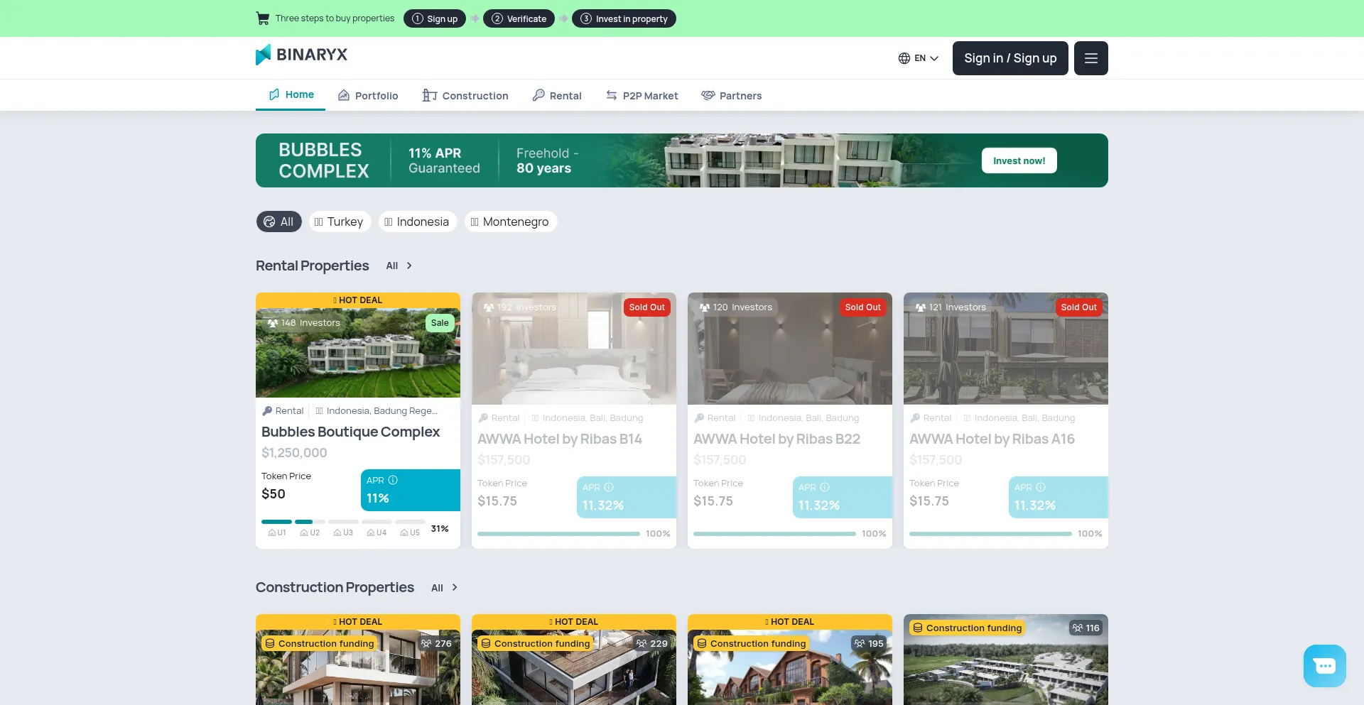 Website screenshot of App.binaryx.com