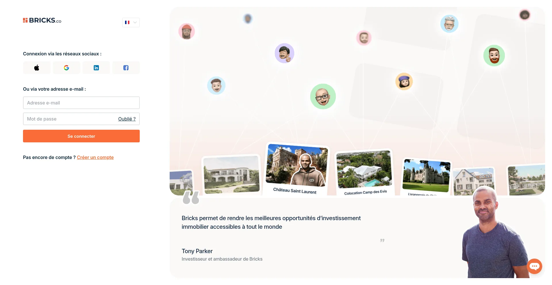 Website screenshot of App.bricks.co