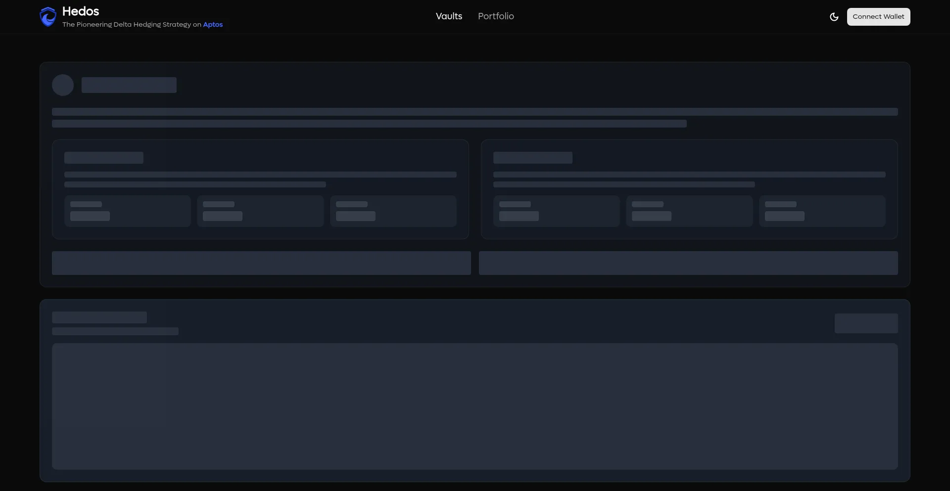 Website screenshot of App.hedos.finance