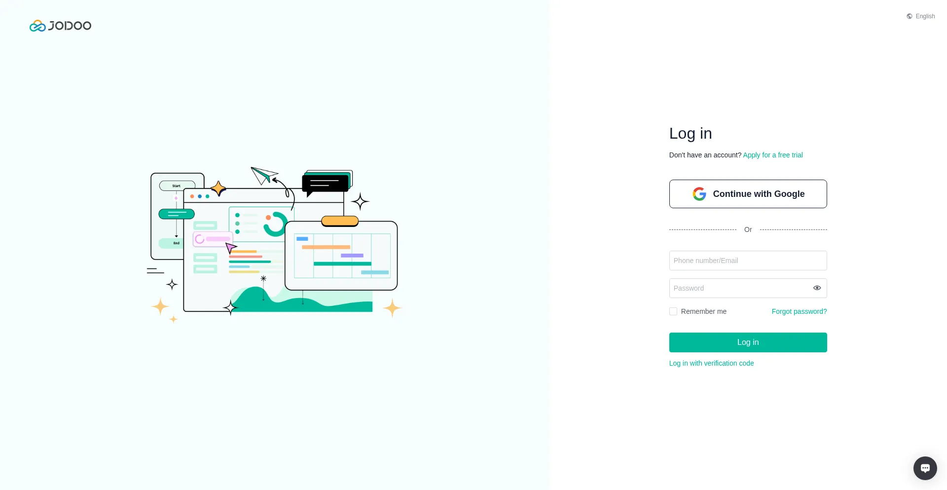 Website screenshot of App.jodoo.com