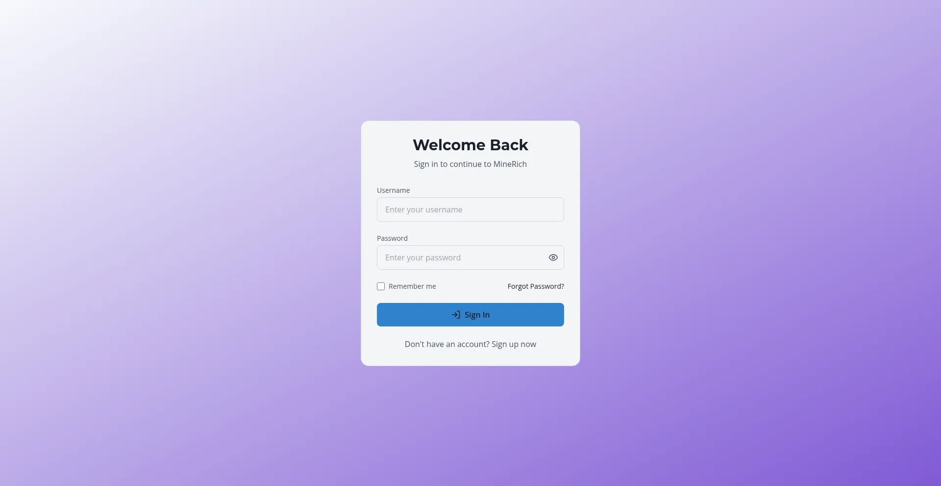 Website screenshot of App.minerich.xyz