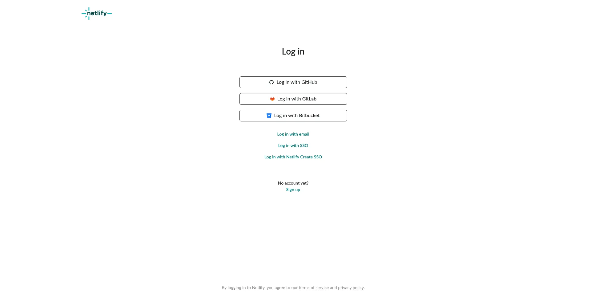 Website screenshot of App.netlify.com