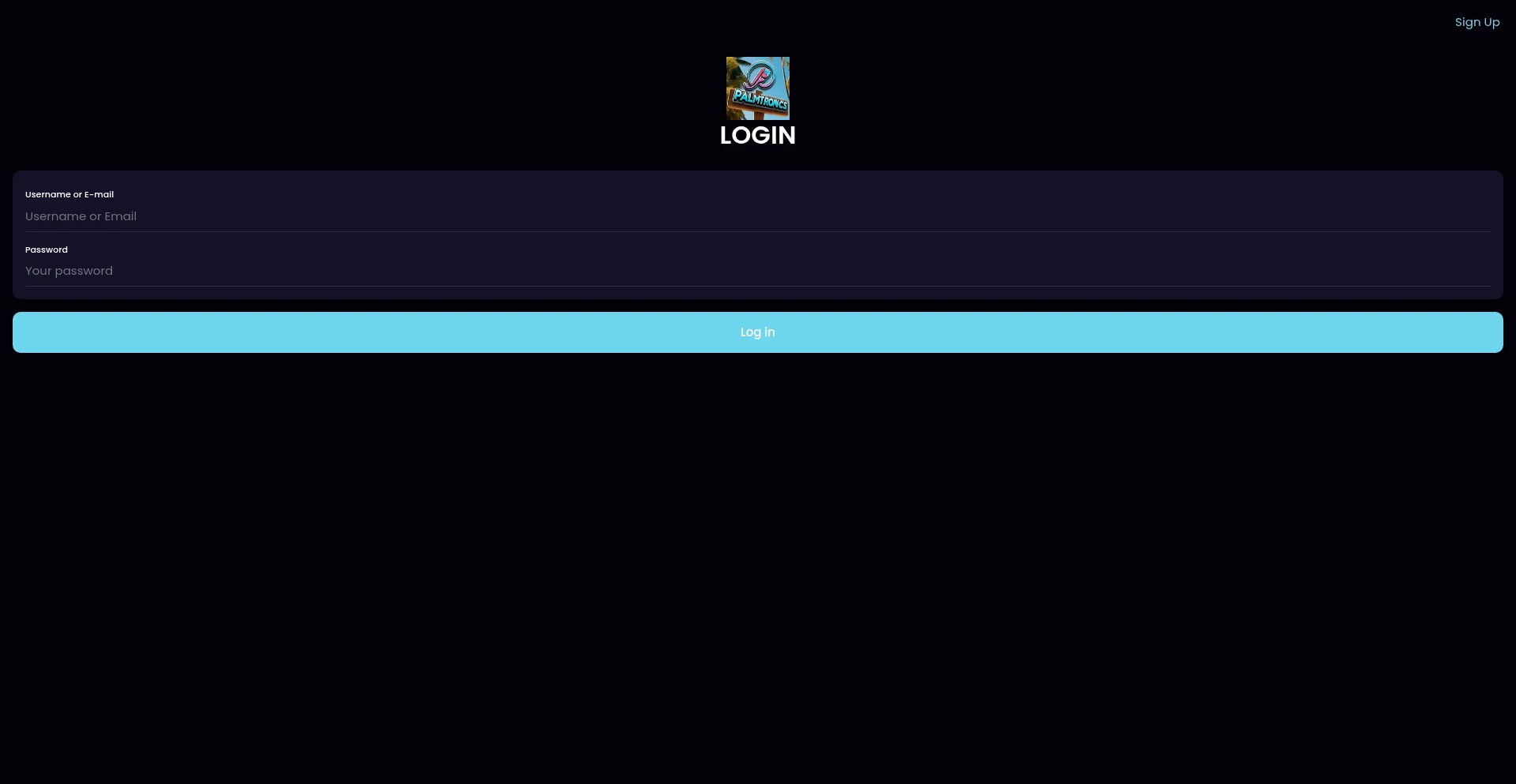 Website screenshot of App.palmtronicfarms.com