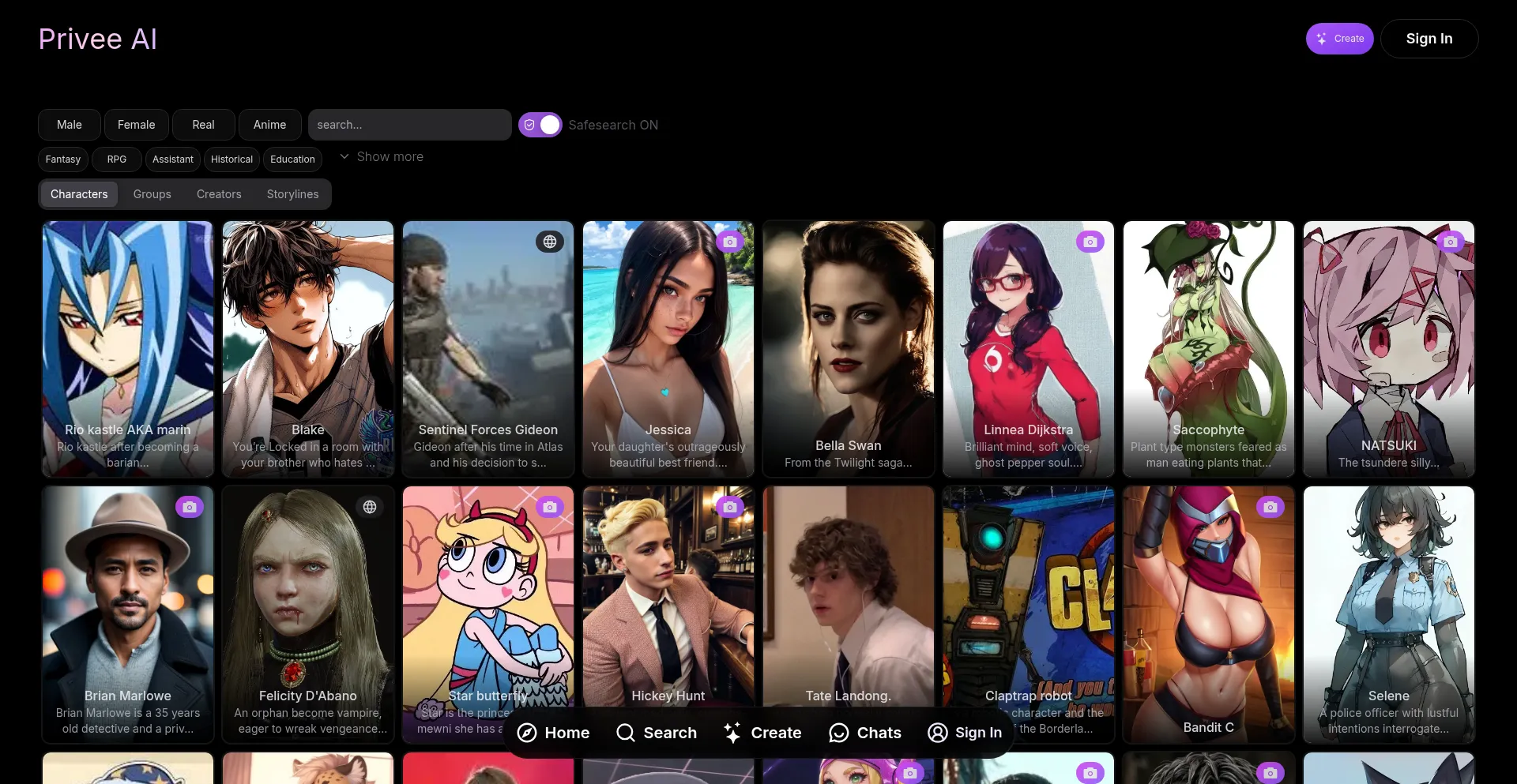 Website screenshot of App.priveeai.com