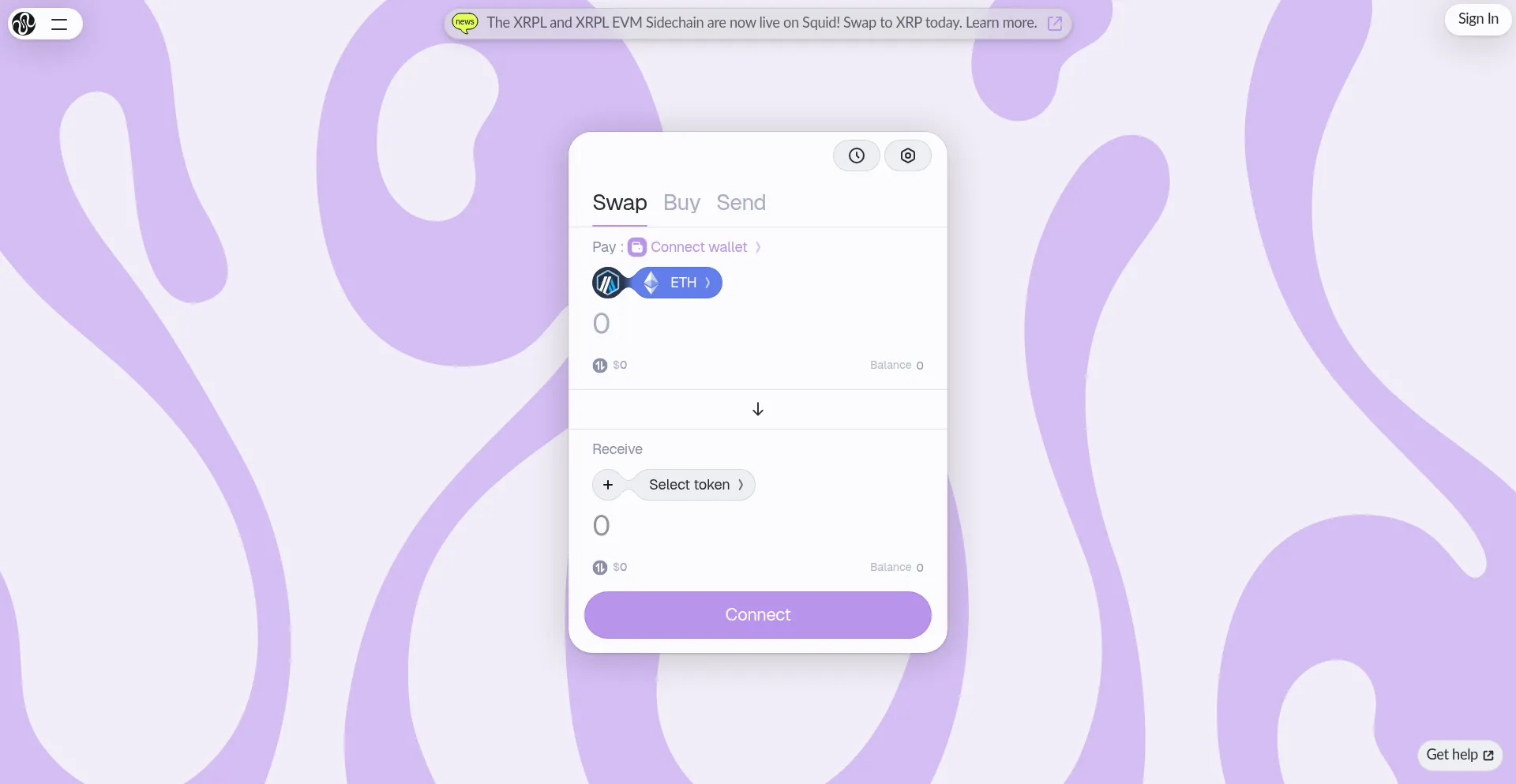 Website screenshot of App.squidrouter.com