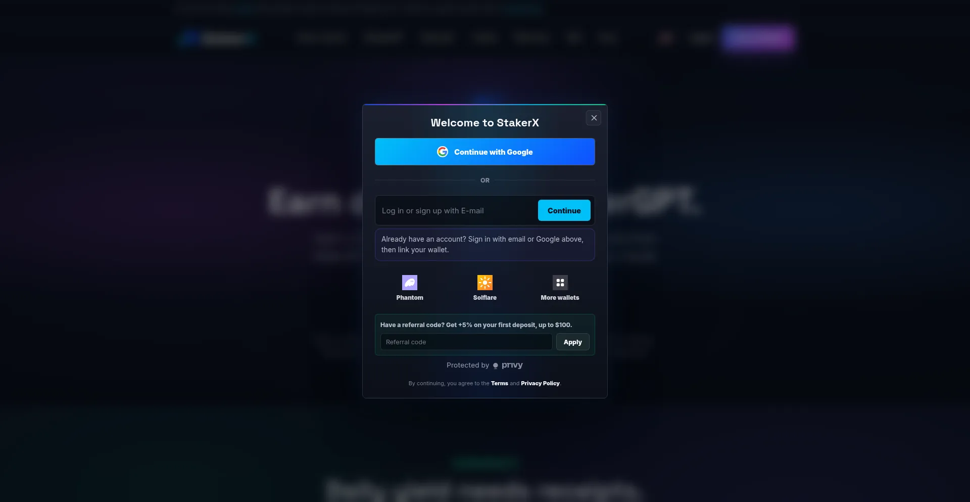 App.stakerx.io