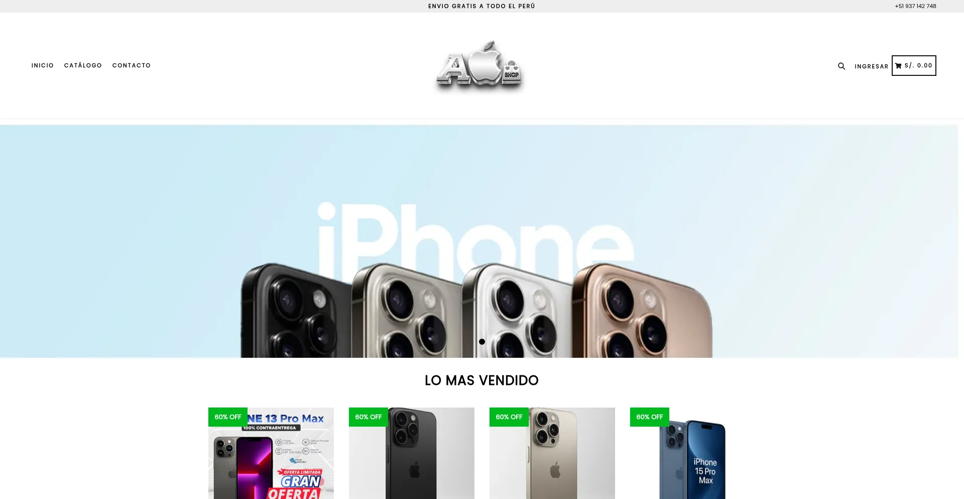 Website screenshot of Appleperu.shop
