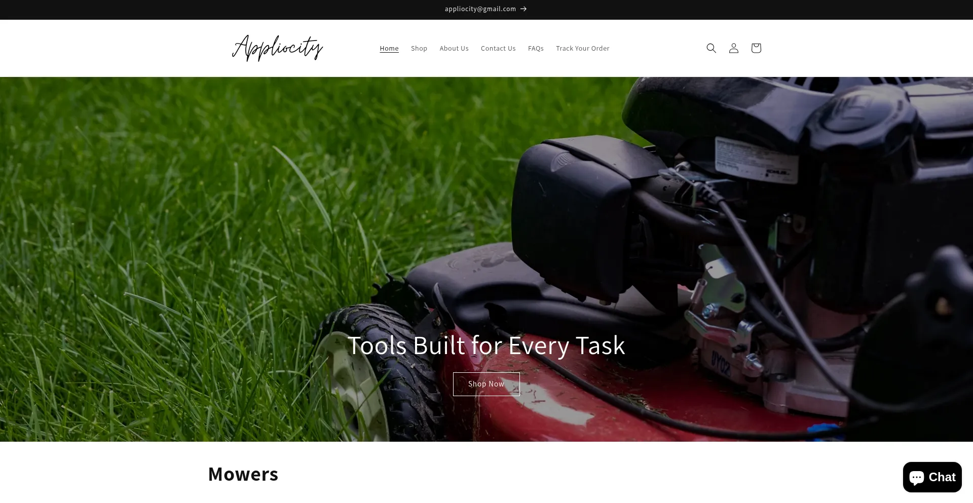 Website screenshot of Appliocity.com