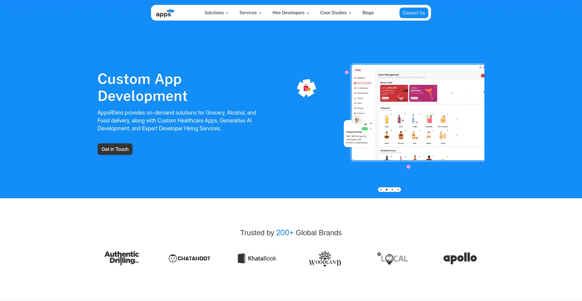 Website screenshot of Appsrhino.com