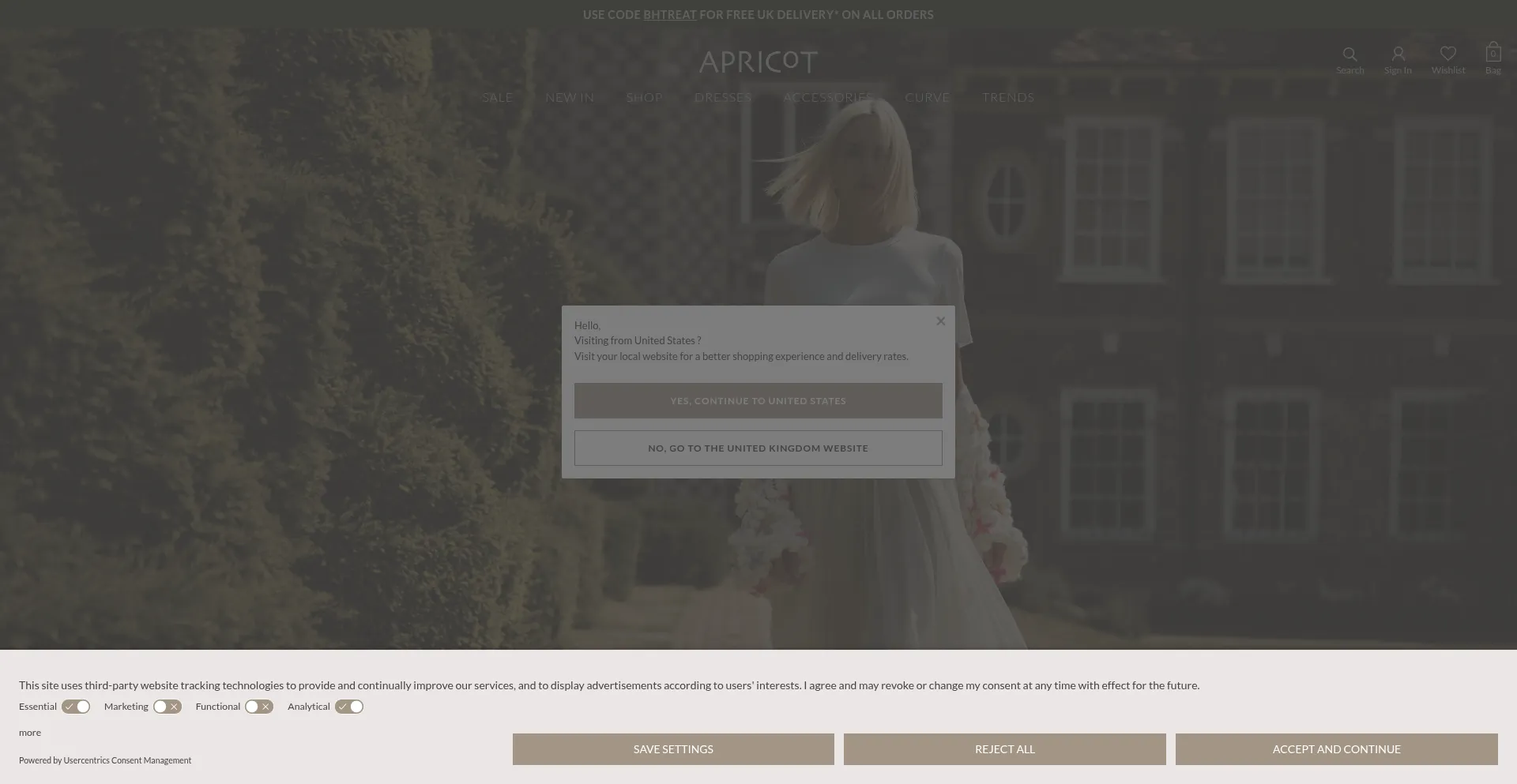 Website screenshot of Apricotonline.co.uk