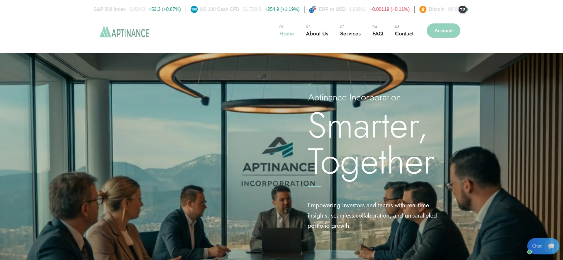 Website screenshot of Aptinance.com